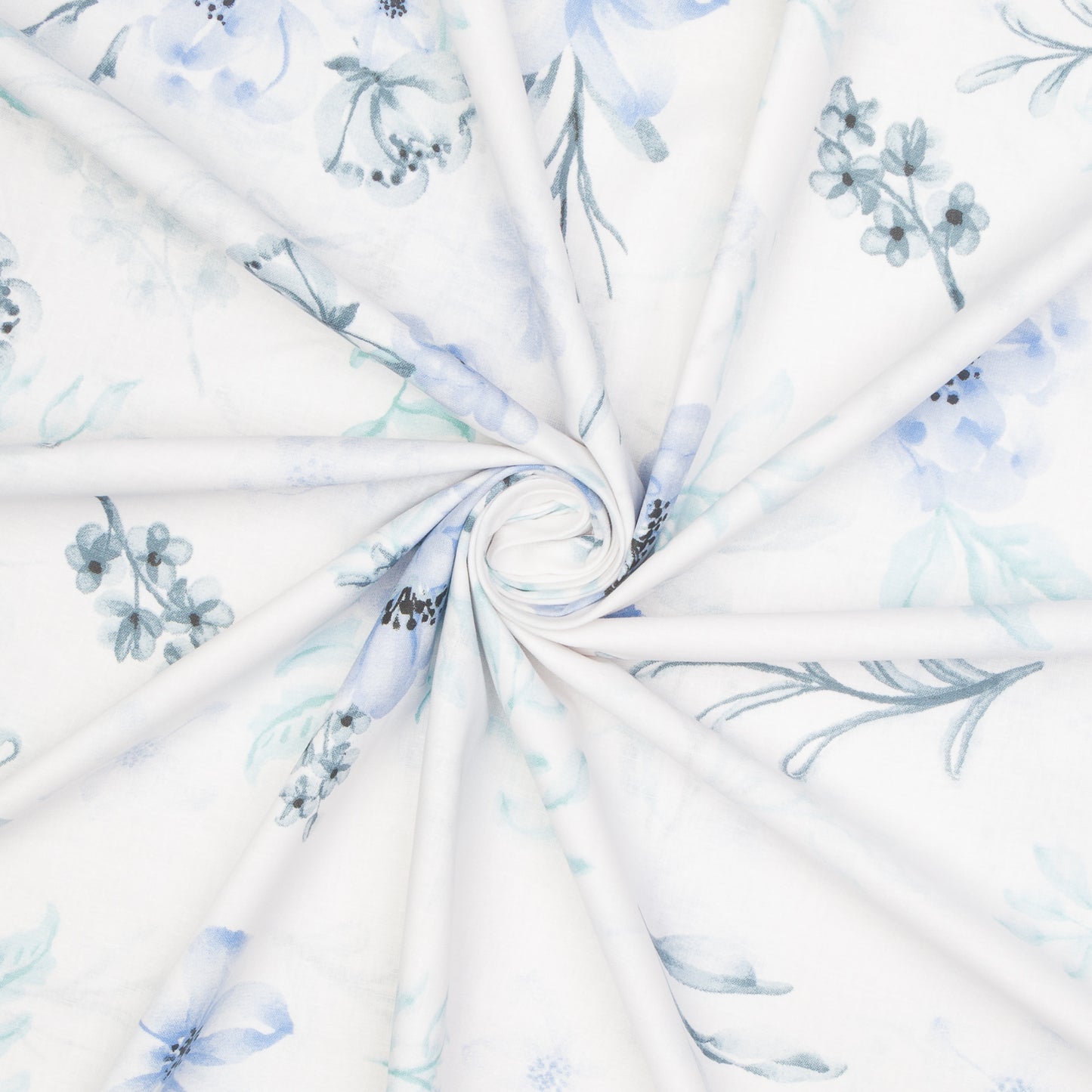 Sheeting Printed Cotton Bouquet Blue 240cm - Ragland Fabrics