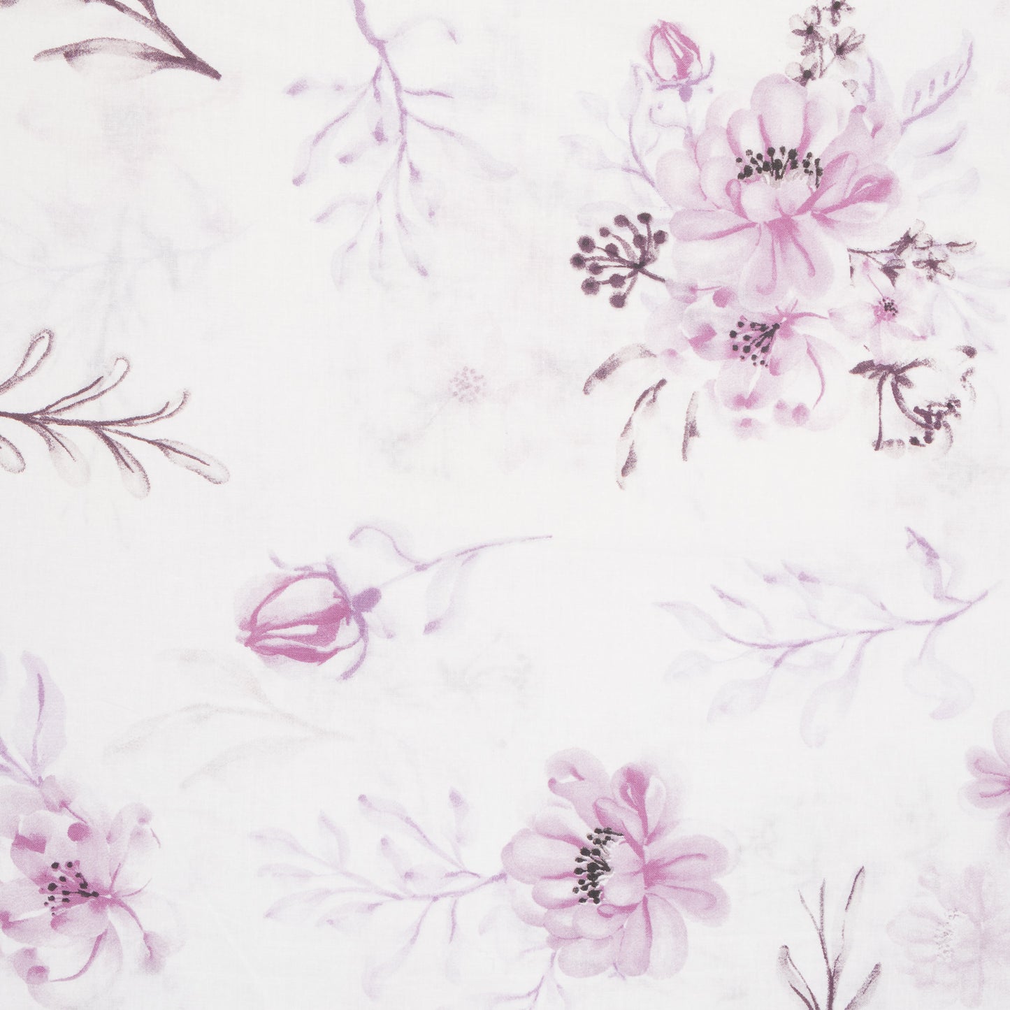 Sheeting Printed Cotton Bouquet Pink 240cm