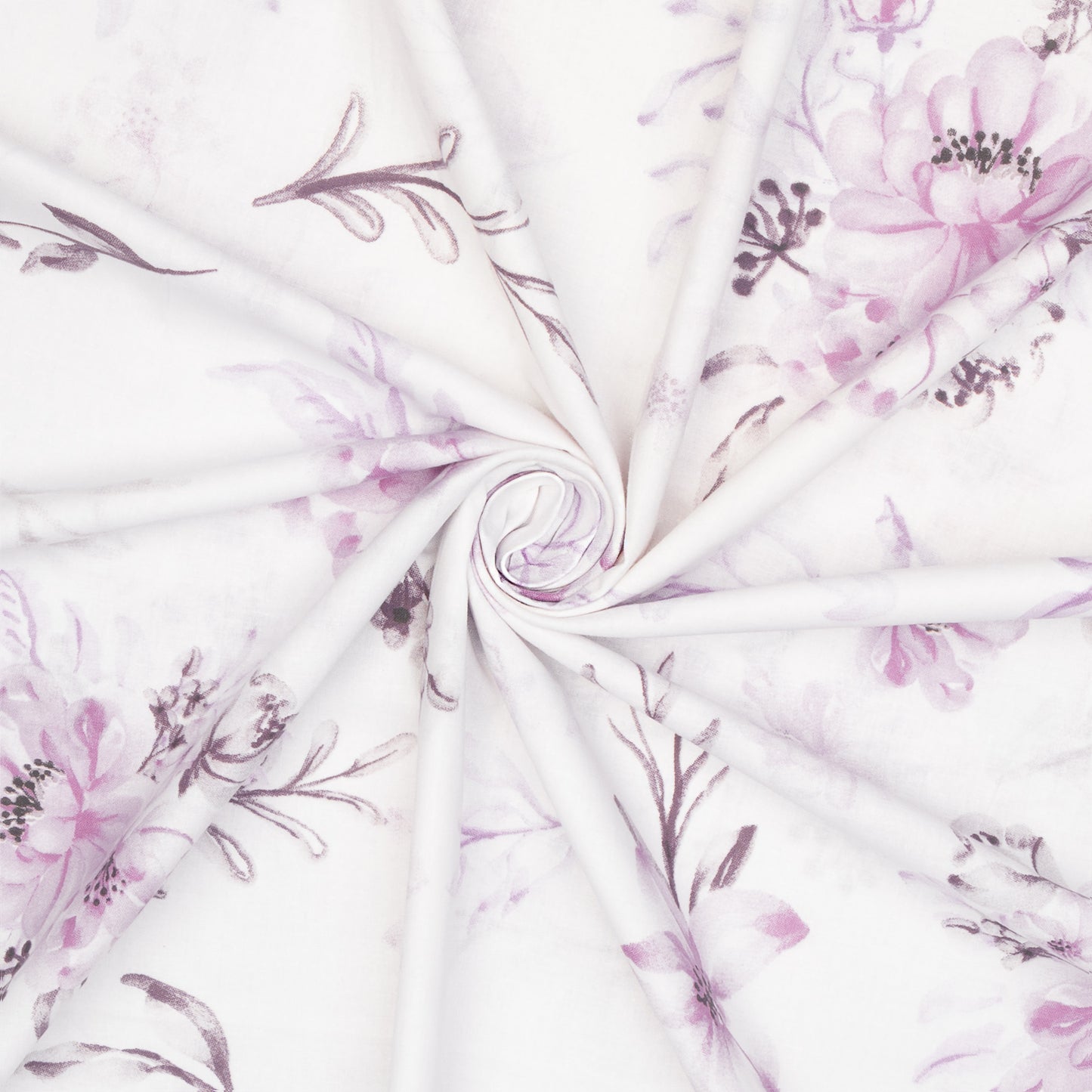Sheeting Printed Cotton Bouquet Pink 240cm