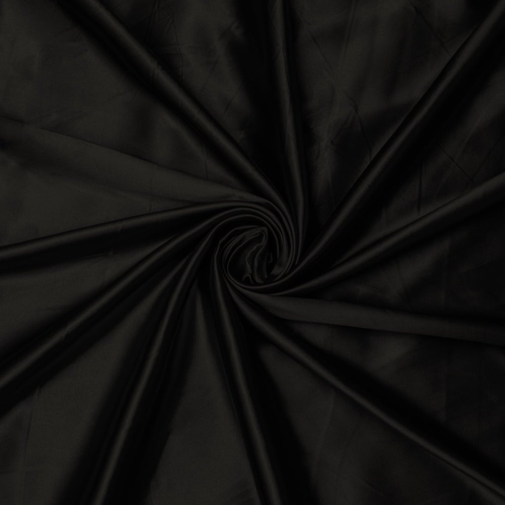 Stretch Satin Jet Black 19 140cm - Ragland Fabrics