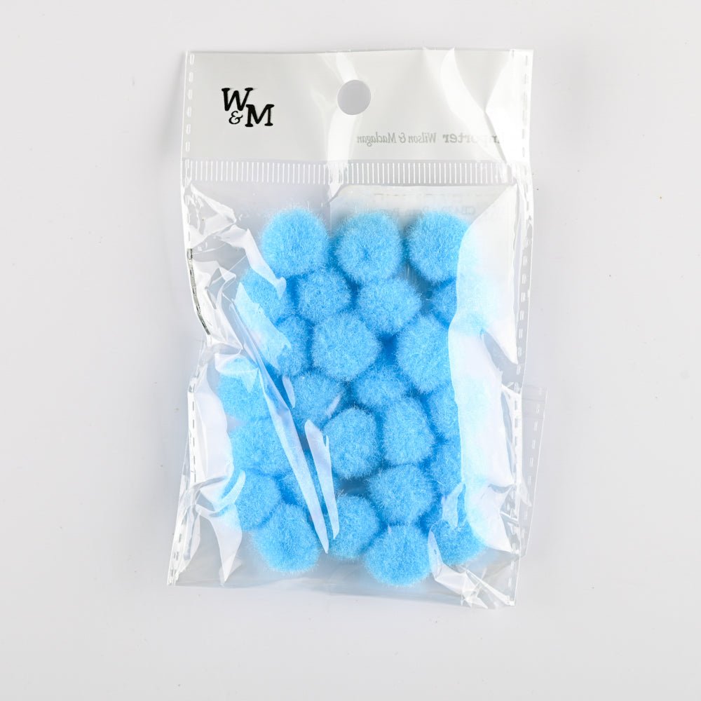 Pom Poms - Blue 15mm | 25pc TBD - Ragland Fabrics
