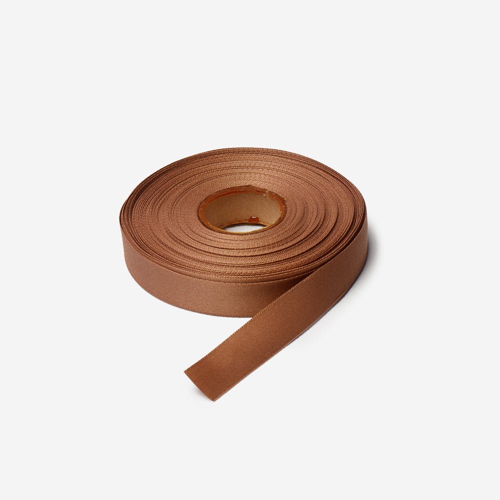 Satin Ribbon 15mm Light Brown (20m Rolls) - CLEARANCE - Ragland Fabrics
