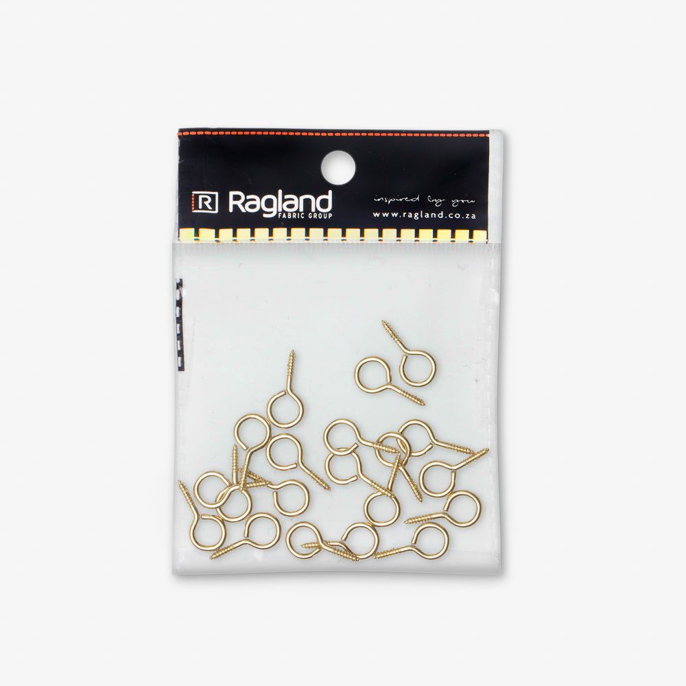 Screw Eyes Brass - Size 2 - Ragland Fabrics