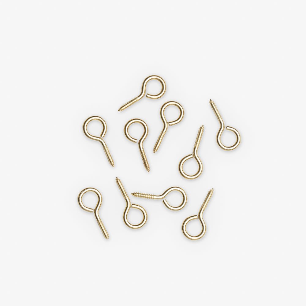 Screw Eyes Brass - Size 10 - Ragland Fabrics