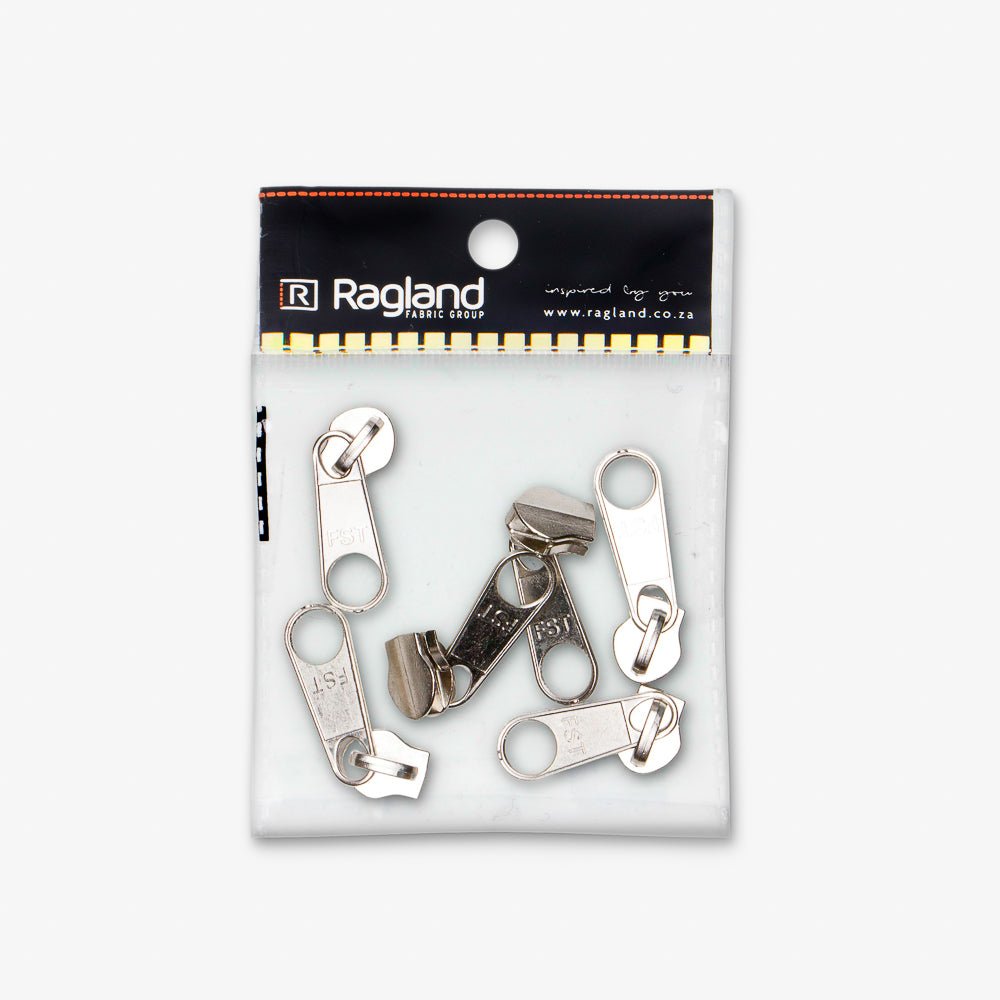 Type 8 Metal Single Tab Sliders (Pack of 6) - Ragland Fabrics