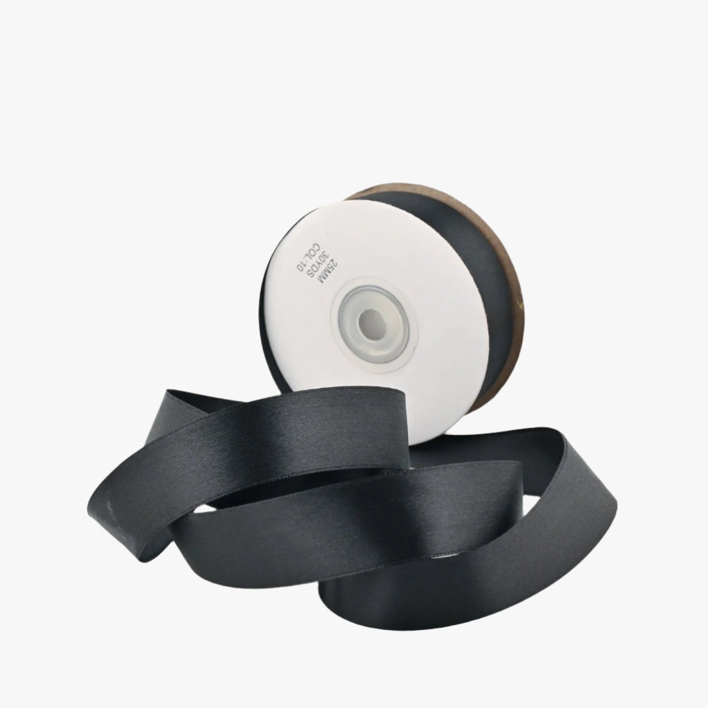 Satin Ribbon 25mm Black #10 (30Yards)