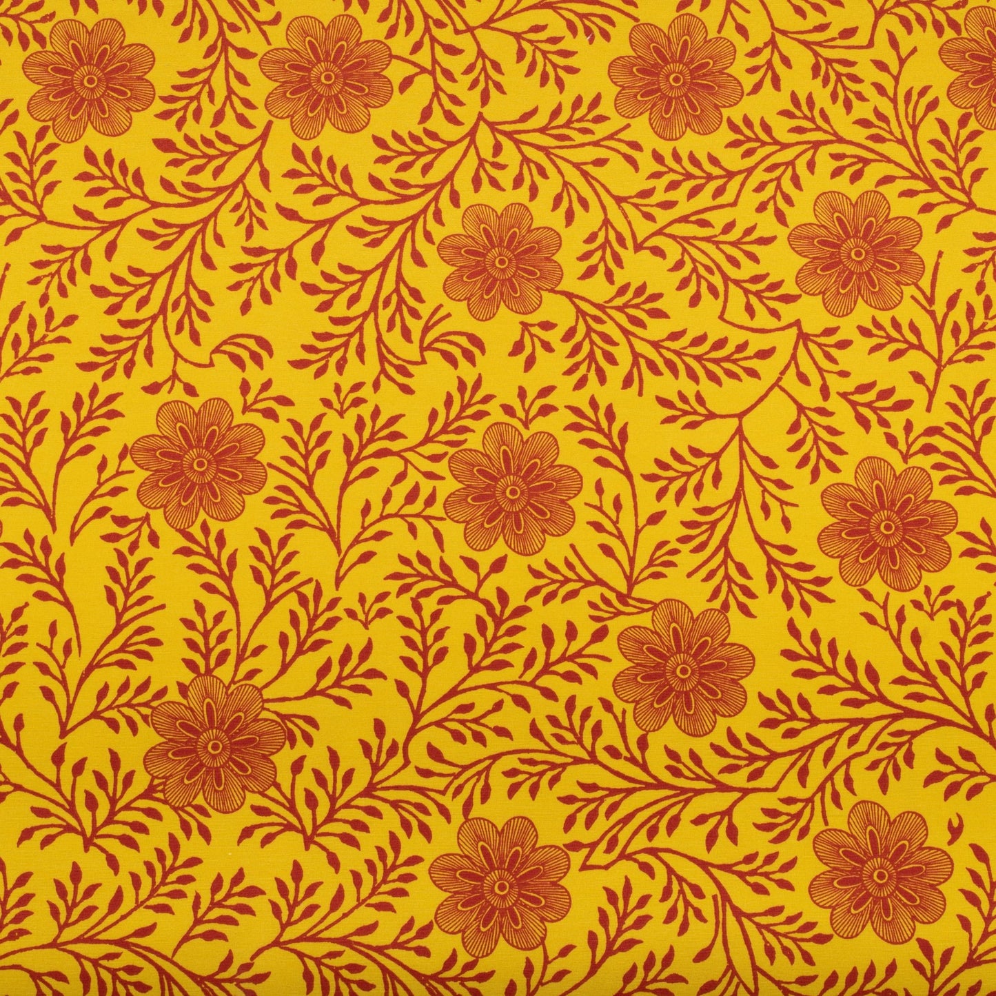 Printed Poly Cotton Khanga Leaf Lime 140cm - Ragland Fabrics