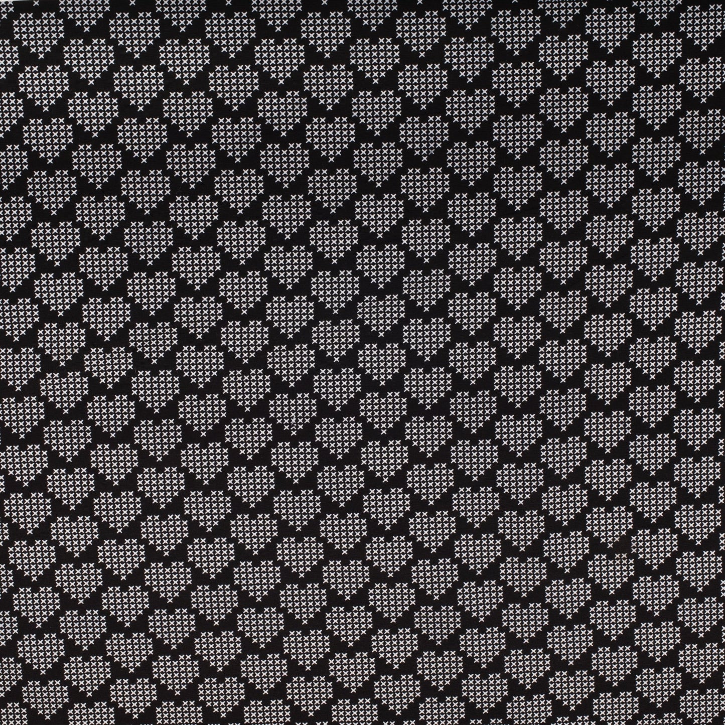Printed Poly Cotton Sweetheart Black 140cm - Ragland Fabrics