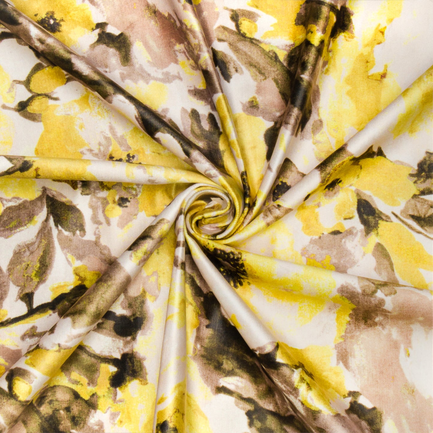 Printed Velvet Peony Yellow 140cm