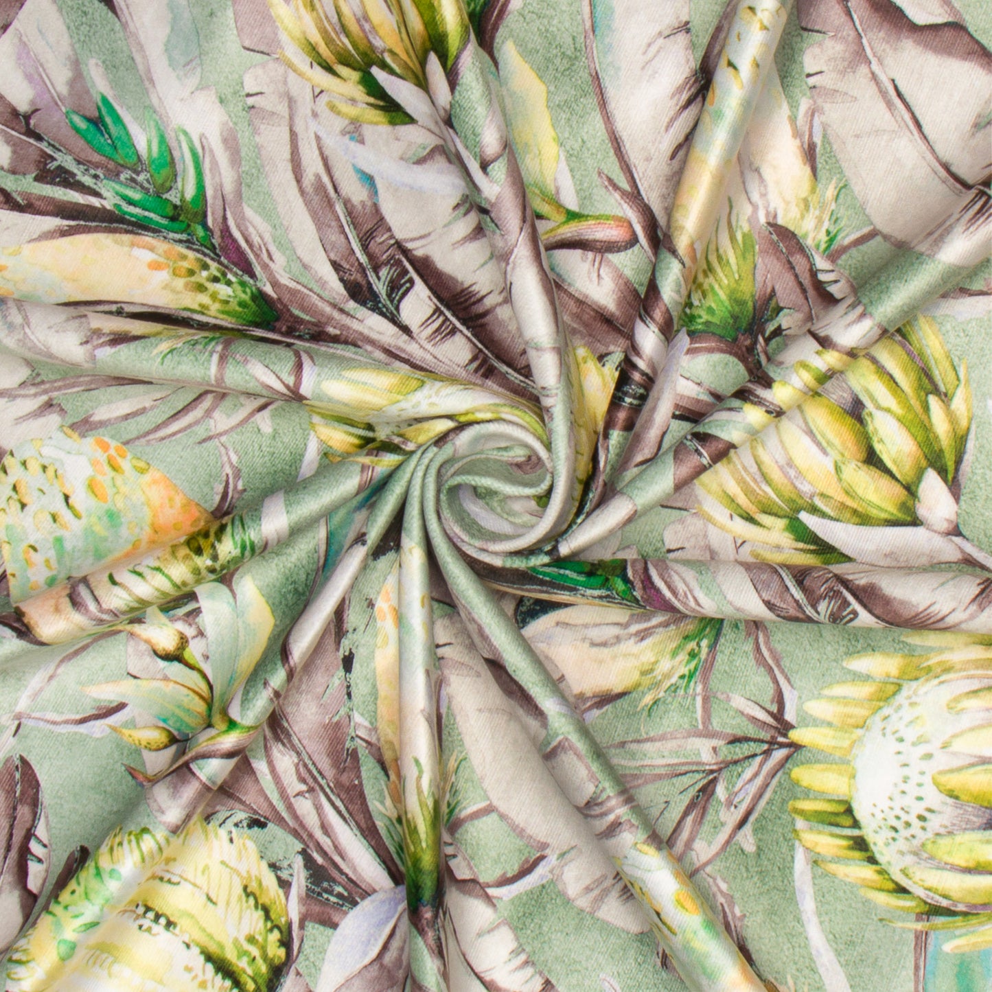 Printed Velvet Protea Fields Yellow 140cm - CLOSEOUT