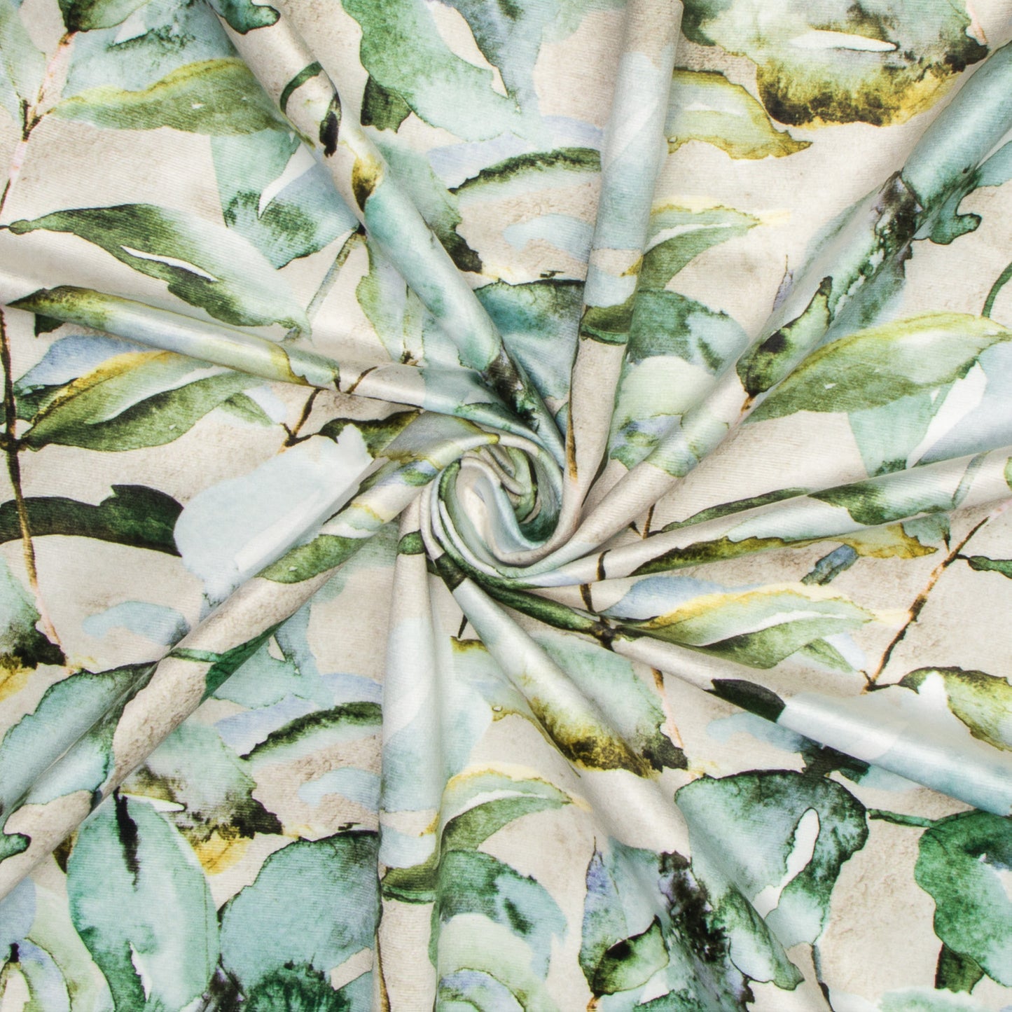 Printed Velvet Laurel Sage 140cm - Ragland Fabrics
