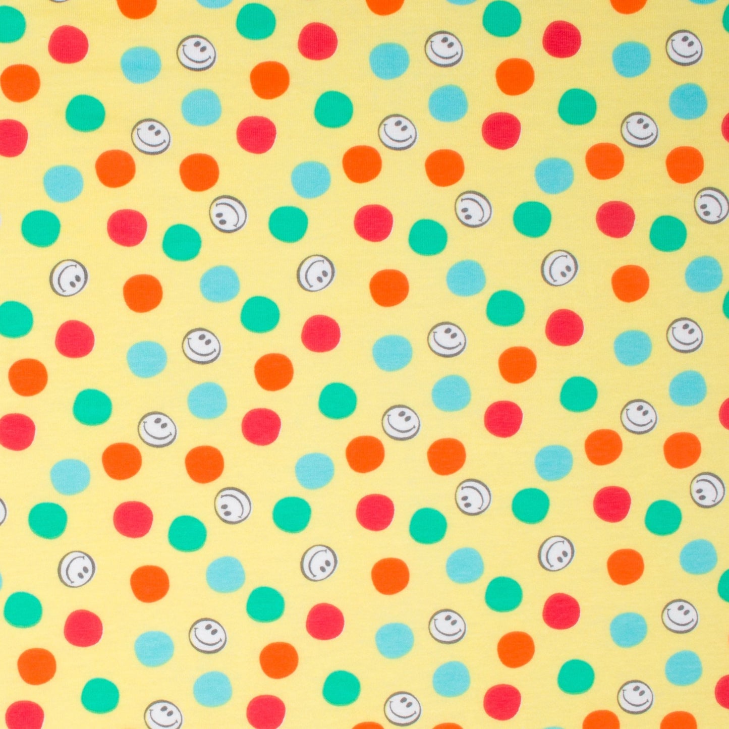 Cotton Knit Smiley Yellow - Ragland Fabrics