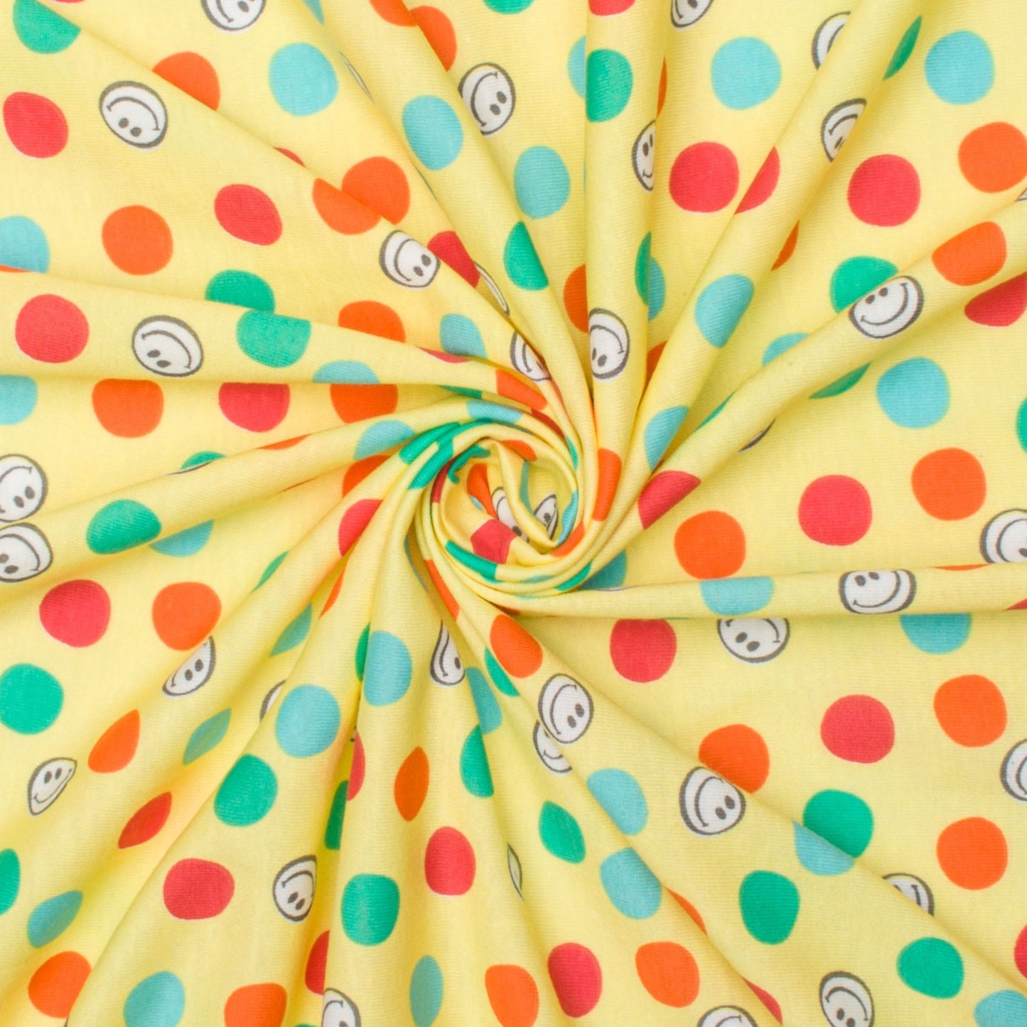 Cotton Knit Smiley Yellow - Ragland Fabrics