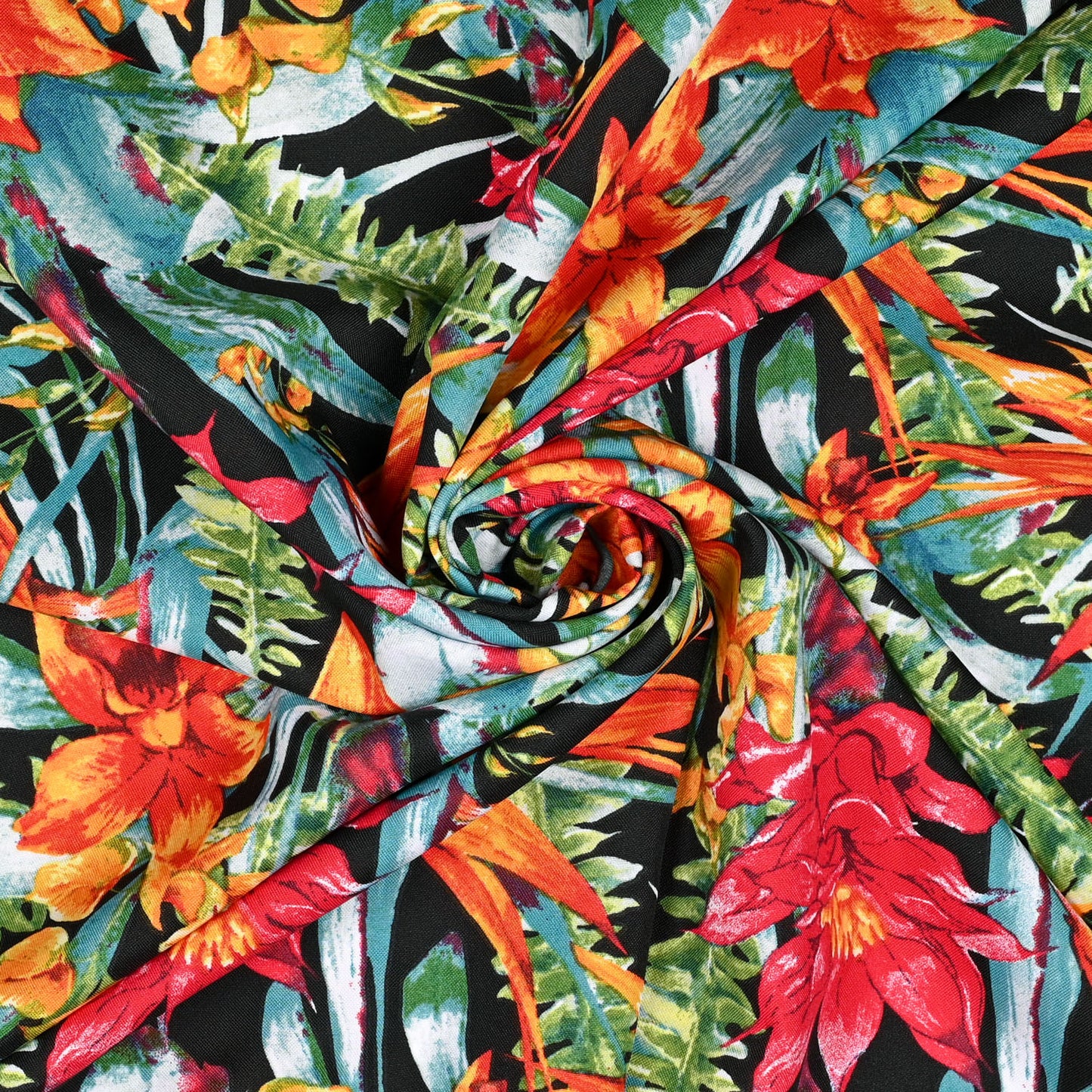 Printed Mini Matt Exotic Forest Black - Ragland Fabrics