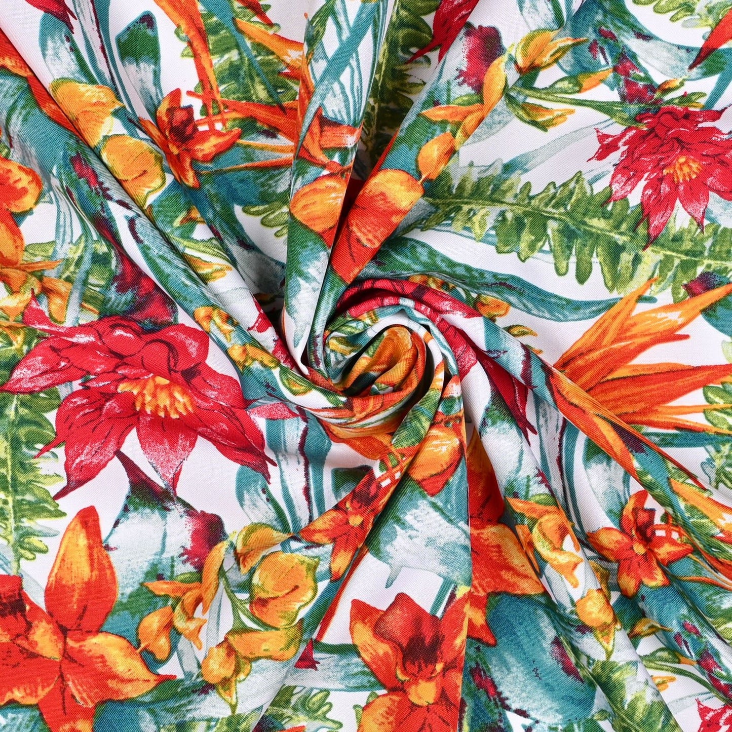Printed Mini Matt Exotic Forest White - Ragland Fabrics
