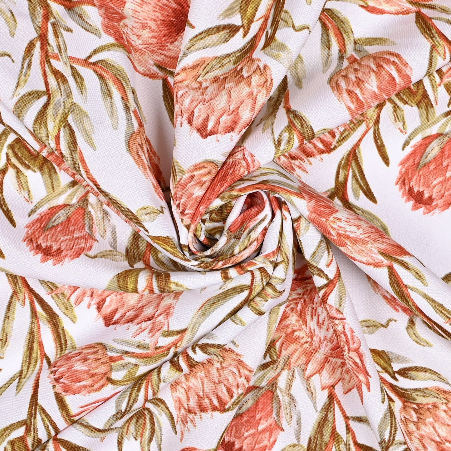 Printed Mini Matt Protea Classic White - Ragland Fabrics