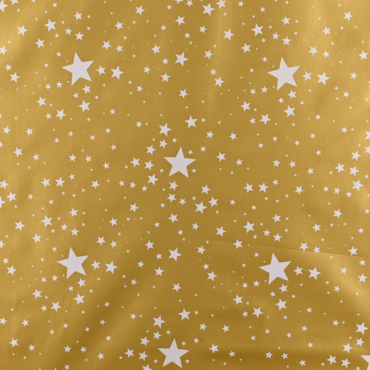 PVC Printed Table Cloth Plastic Gold/White Stars