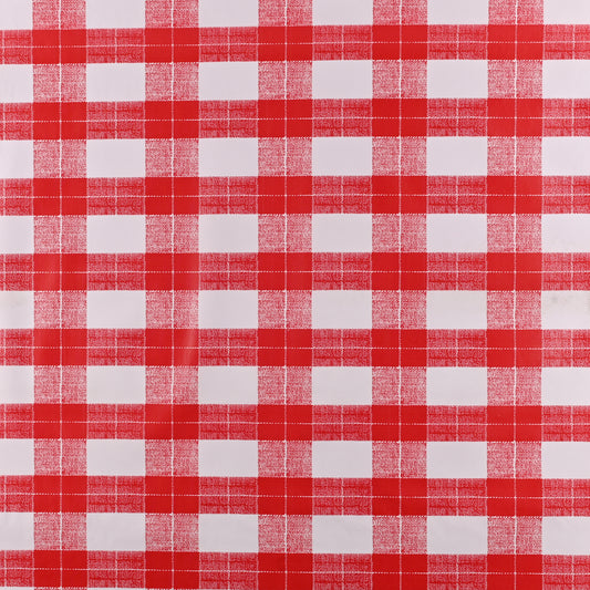 PVC Printed Table Cloth Plastic Red Check