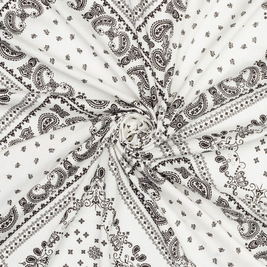 Viscose Printed Summer Patchwork White - Ragland Fabrics