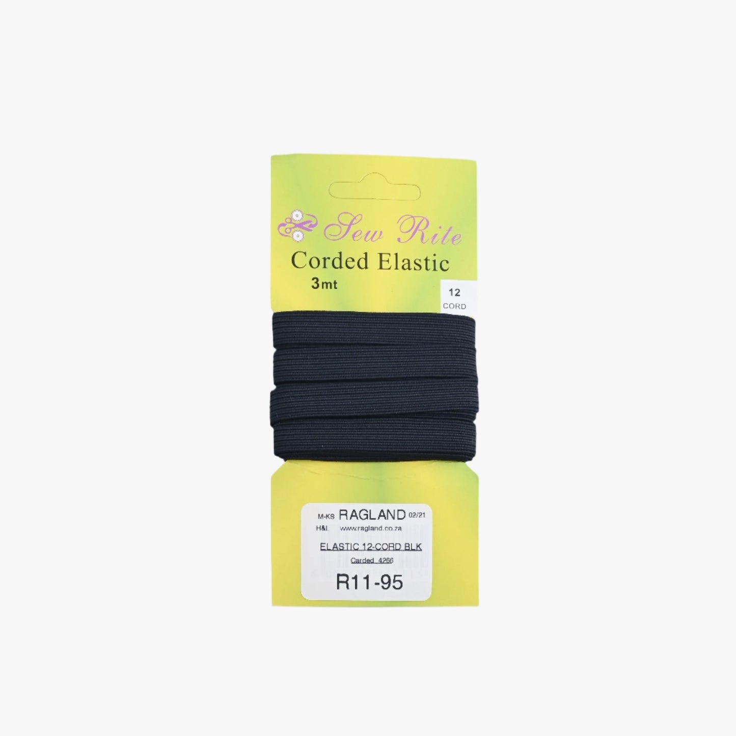 Elastic Carded - Black & White - Ragland Fabrics
