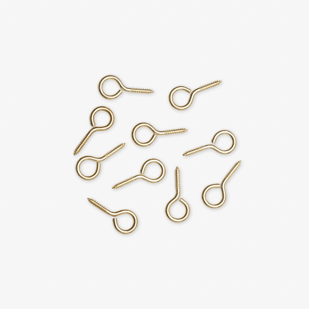 Screw Eyes Brass - Size 8 - Ragland Fabrics