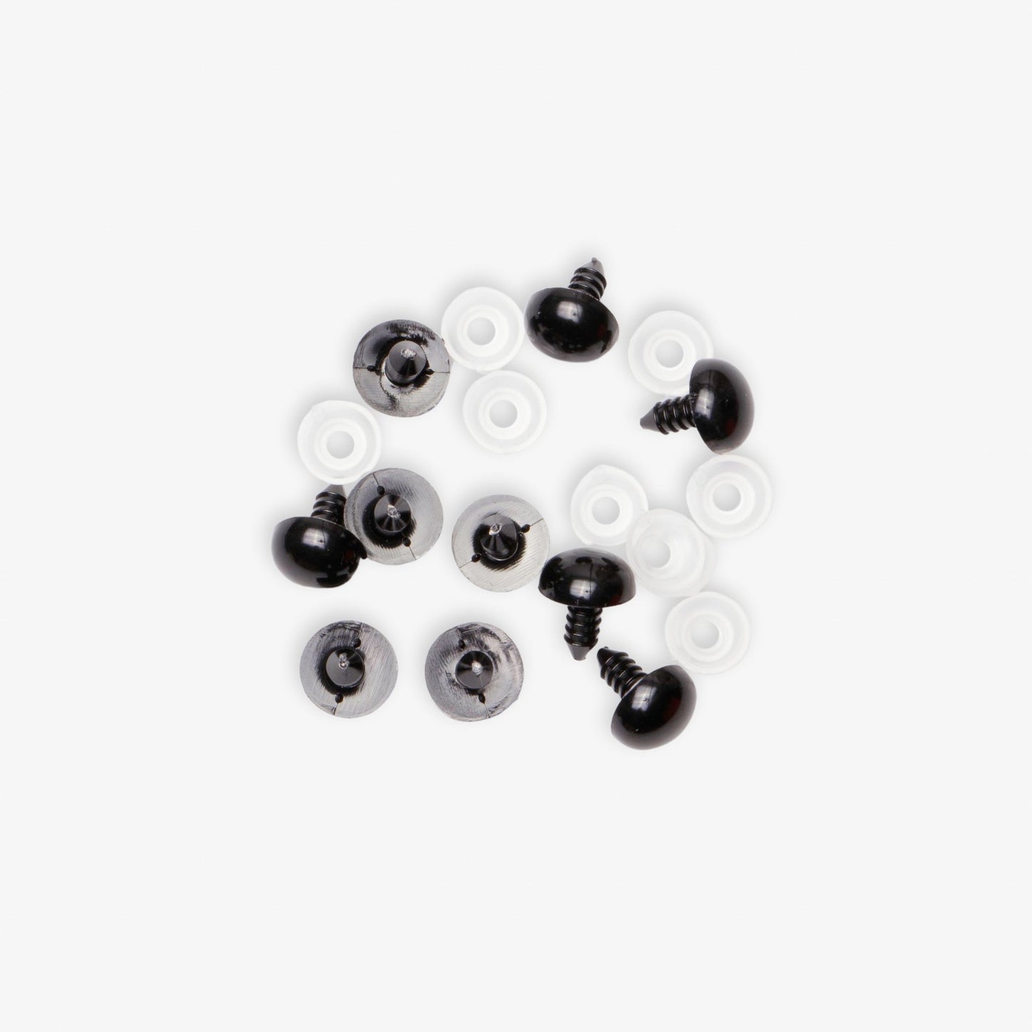 Teddy Eyes Black 16mm (5 Pairs) - Ragland Fabrics
