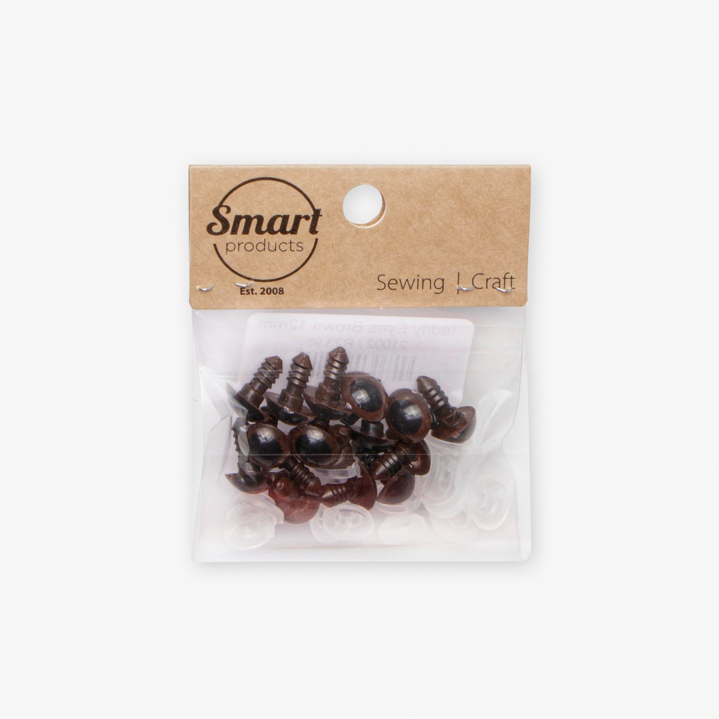 Teddy Eyes Brown 12mm (8 Pairs) - Ragland Fabrics