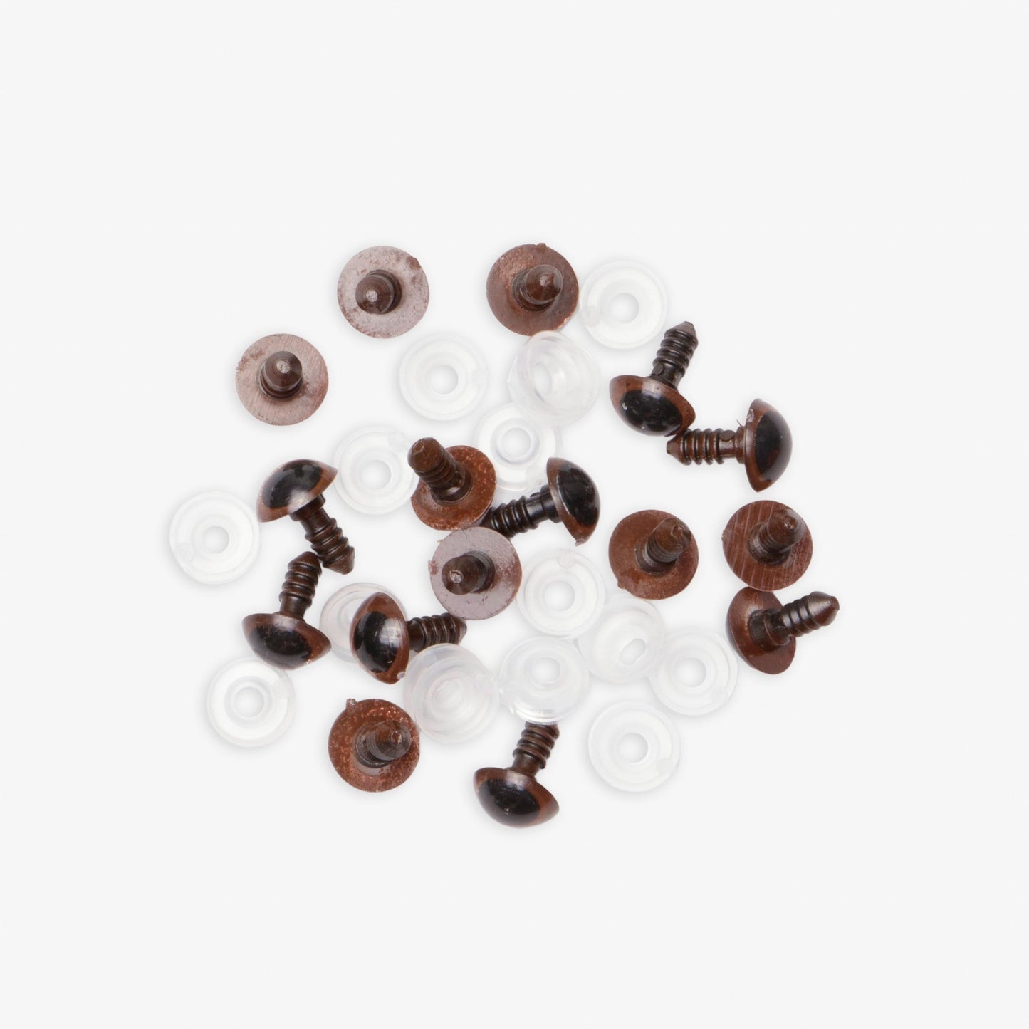 Teddy Eyes Brown 12mm (8 Pairs) - Ragland Fabrics
