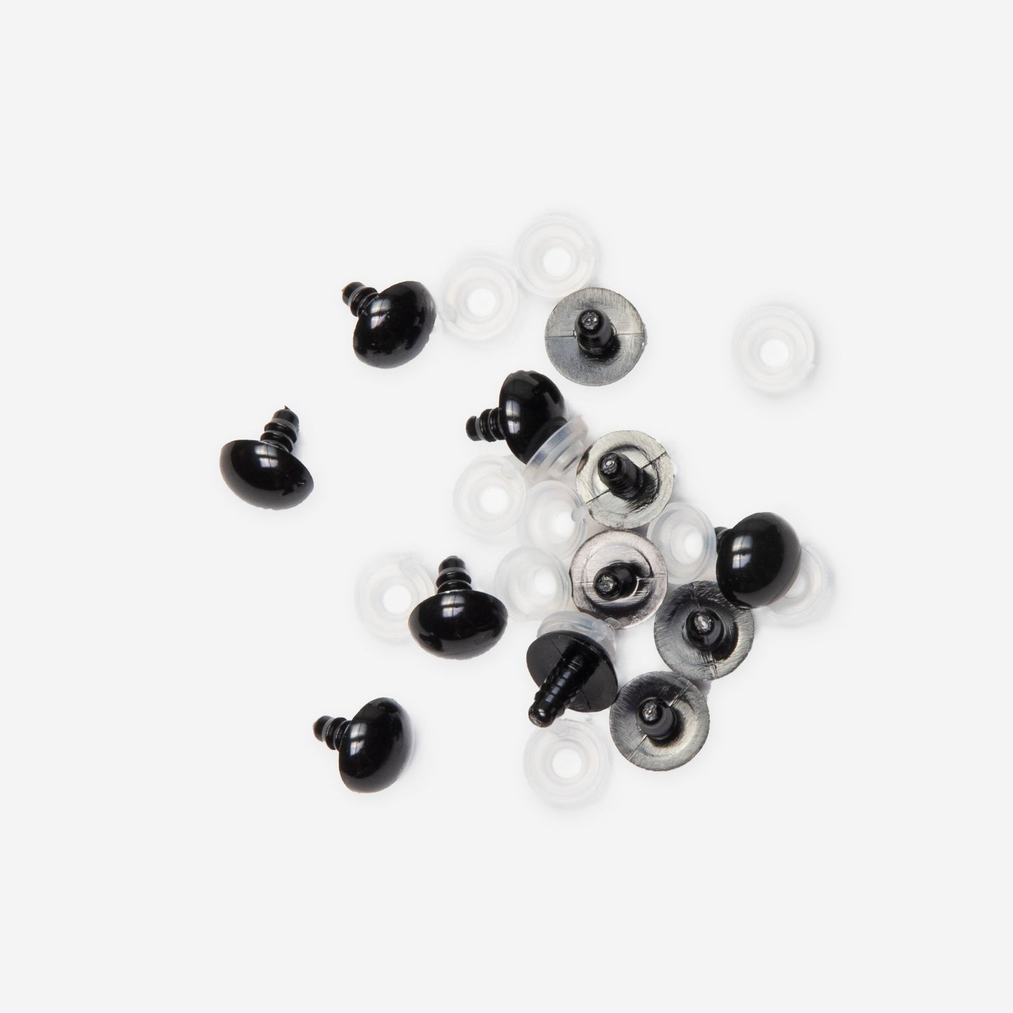 Teddy Eyes Black 12mm (8 Pairs) - Ragland Fabrics
