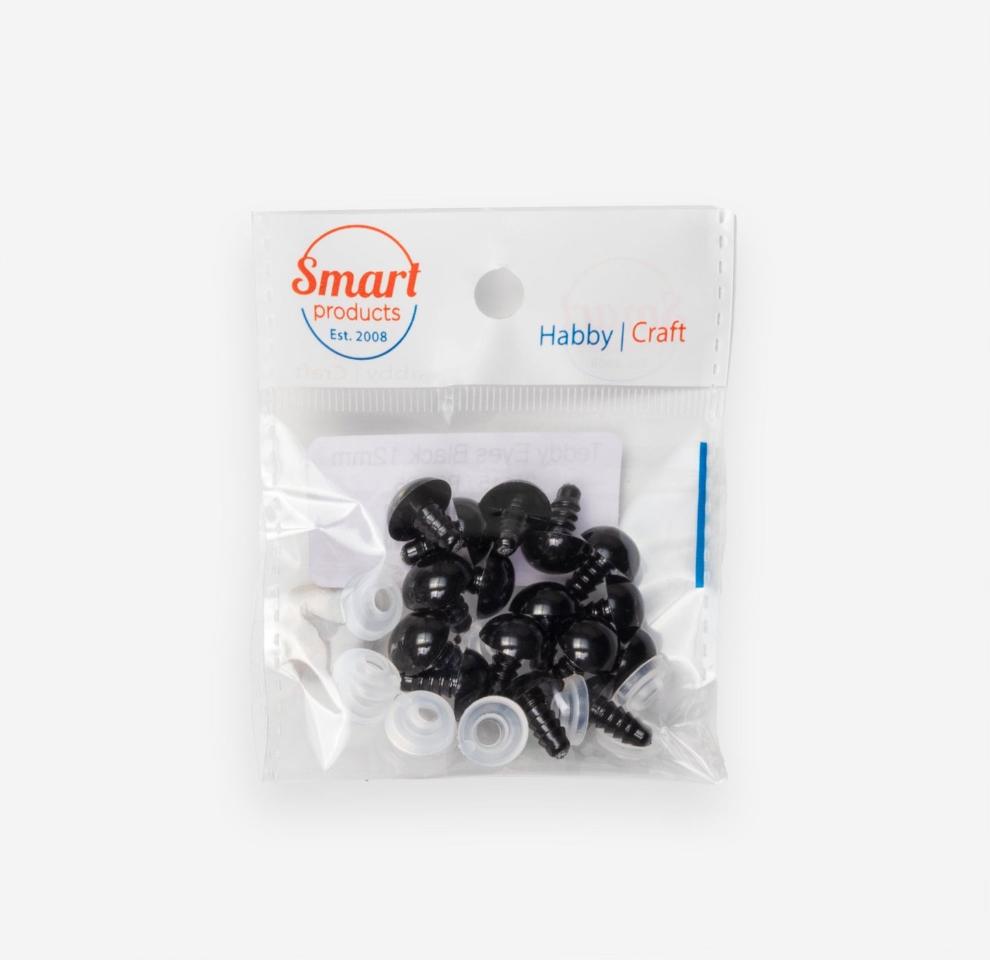 Teddy Eyes Black 12mm (8 Pairs) - Ragland Fabrics