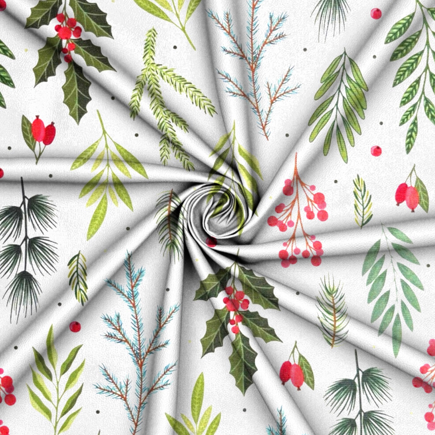 Christmas Printed Mini Matt Festive Fern - Ragland Fabrics