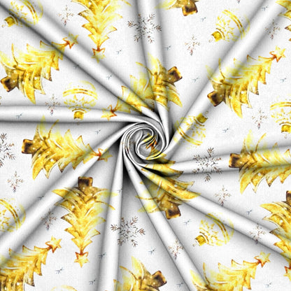 Christmas Printed Mini Matt Golden Celebration - Ragland Fabrics