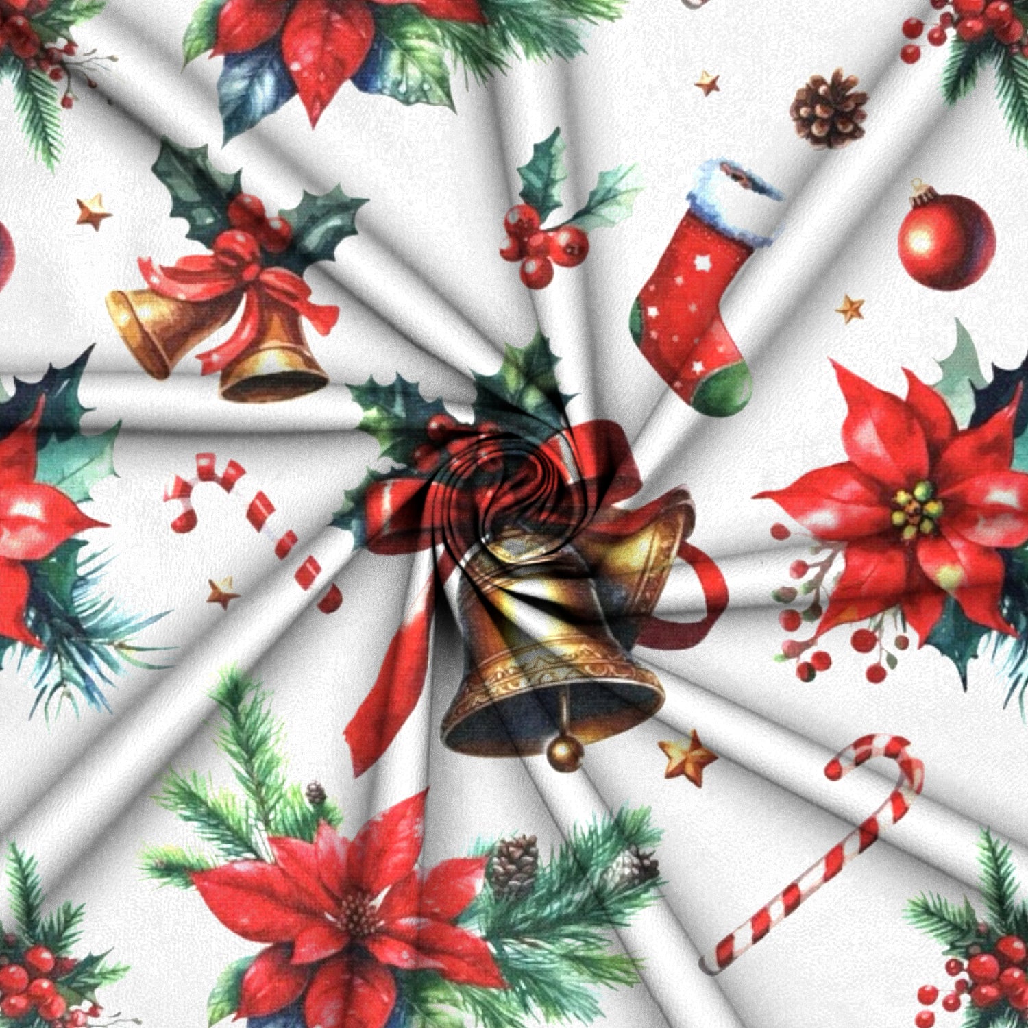 Christmas Printed Mini Matt Bells and Stars - Ragland Fabrics