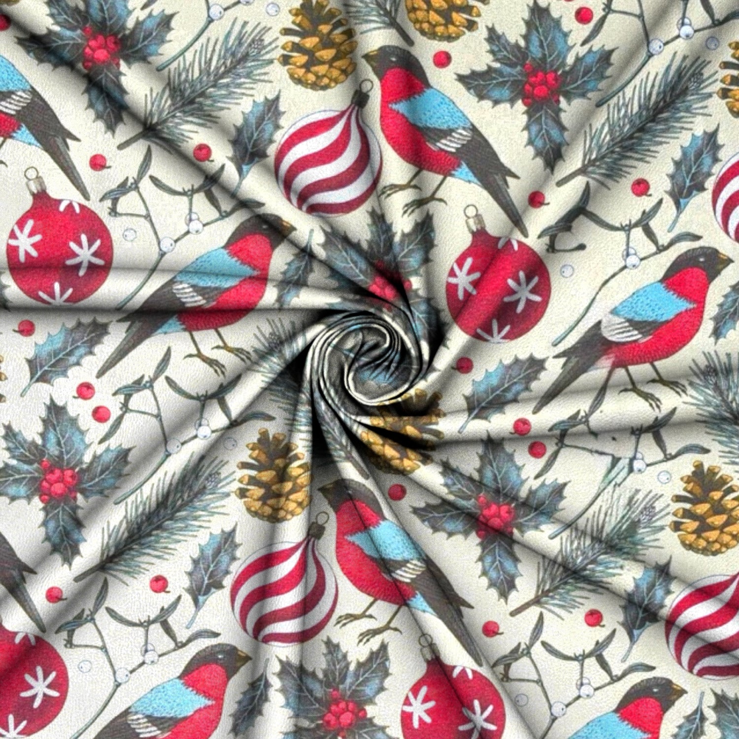 Christmas Printed Mini Matt Christmas Birdy - Ragland Fabrics