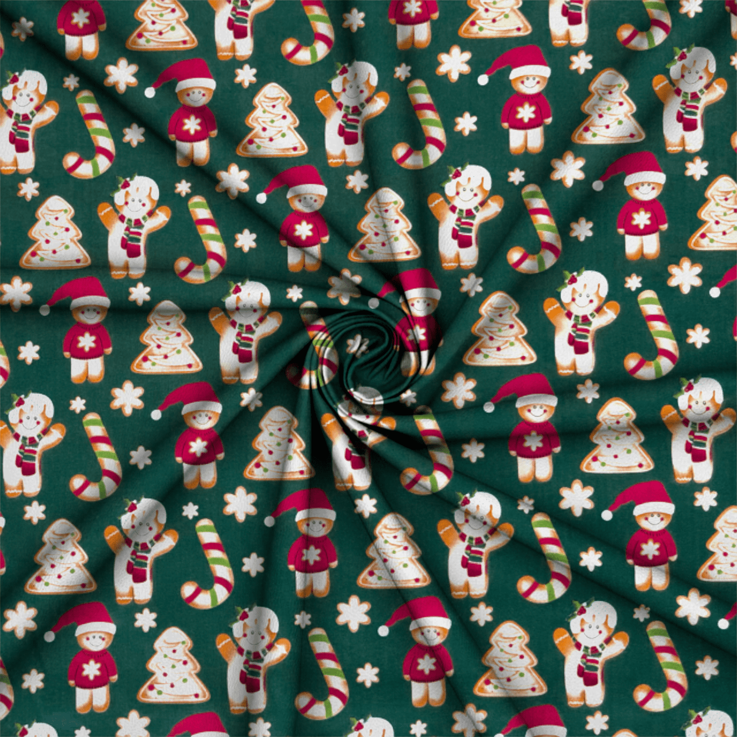 Printed Poly Cotton GingerBread Green 115cm - Ragland Fabrics