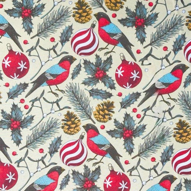 Christmas Printed Mini Matt Christmas Birdy - Ragland Fabrics