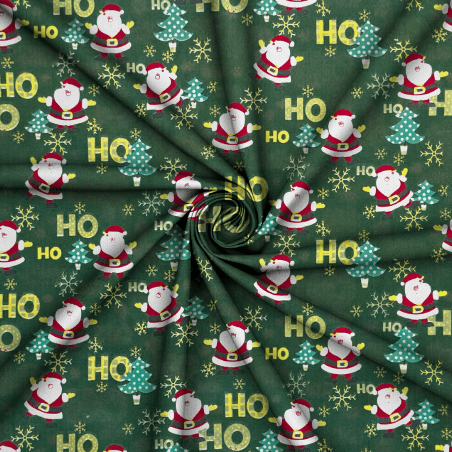 Printed Poly Cotton HO HO Green 115cm - Ragland Fabrics