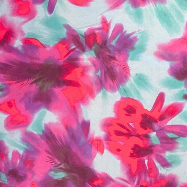 Dty Printed Stretch Abstract Flower - Ragland Fabrics
