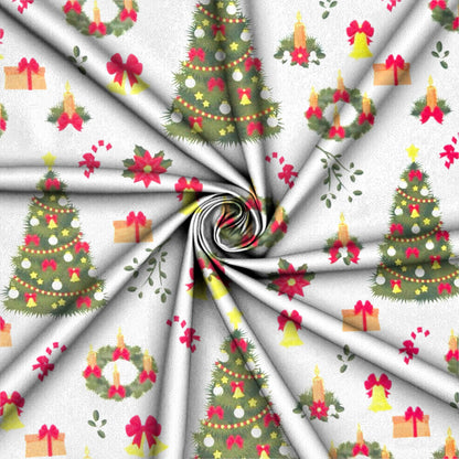 Christmas Printed Mini Matt Candles and Bells - Ragland Fabrics