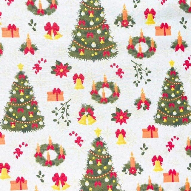 Christmas Printed Mini Matt Candles and Bells - Ragland Fabrics