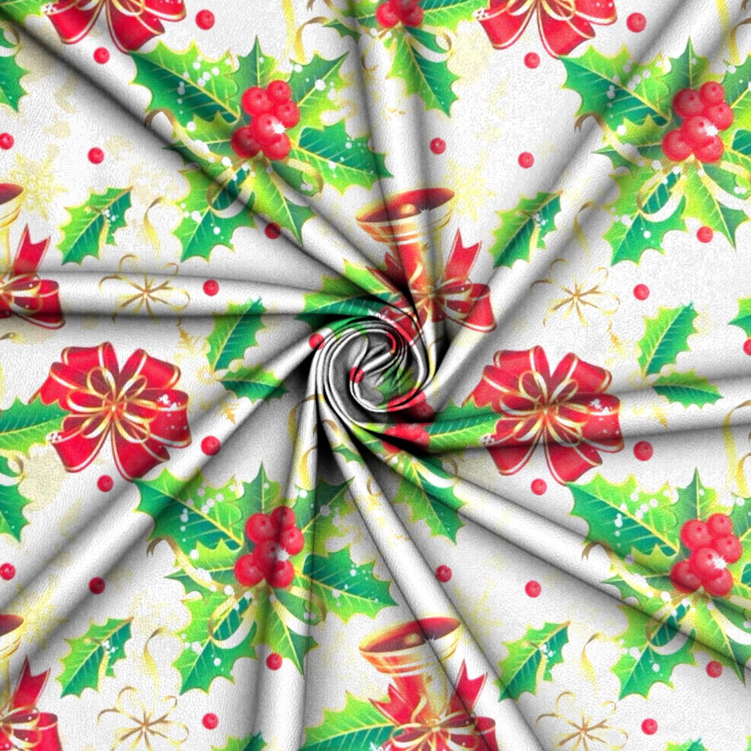 Christmas Printed Mini Matt Ribbon & Gold - Ragland Fabrics