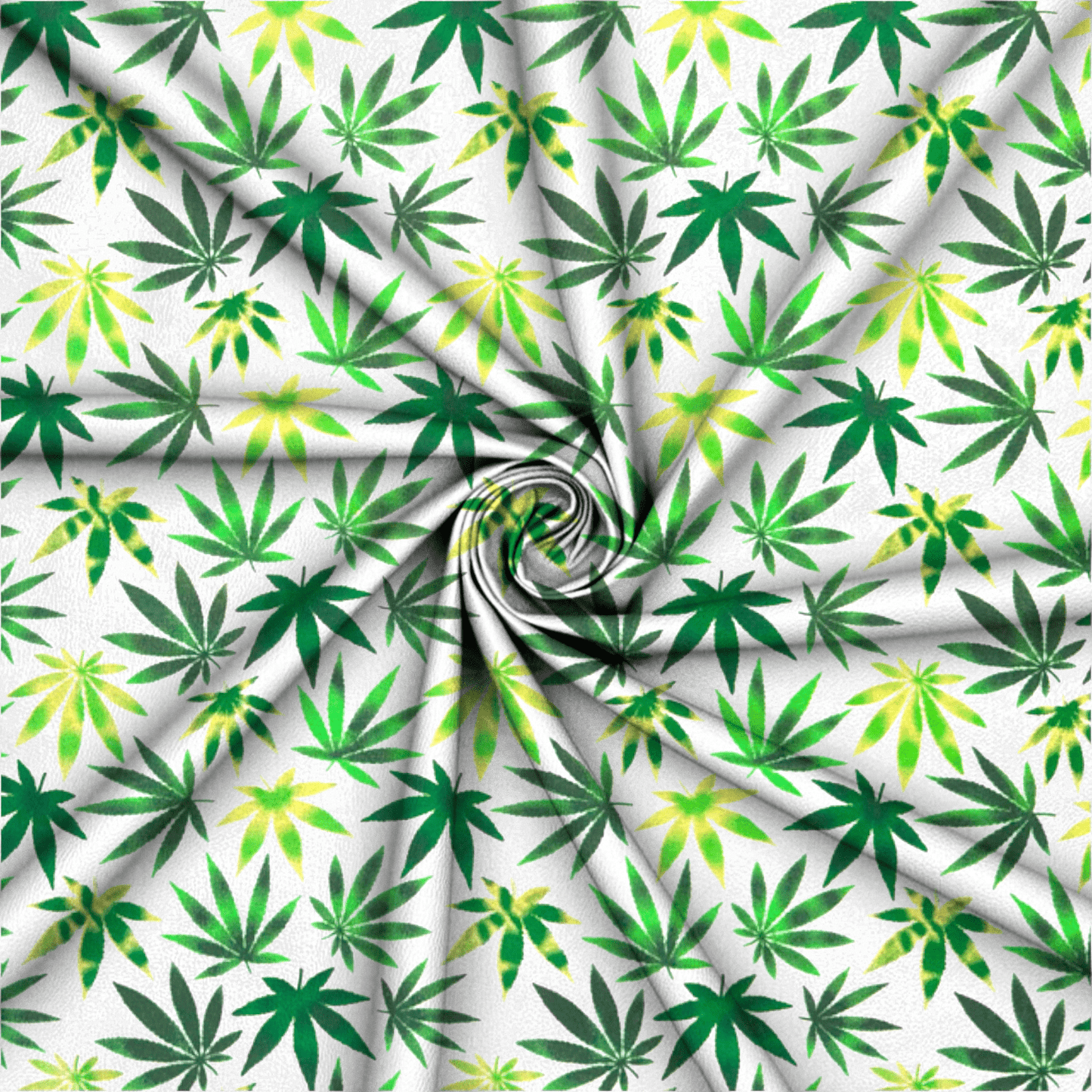 Printed Poly Cotton Ganja White 115cm - Ragland Fabrics