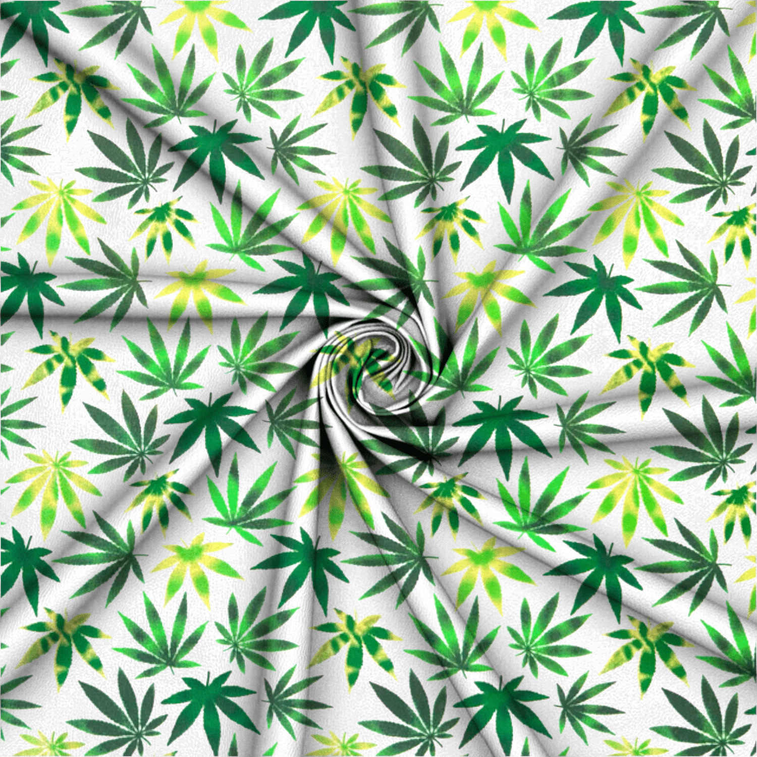 Printed Poly Cotton Ganja White 115cm - Ragland Fabrics