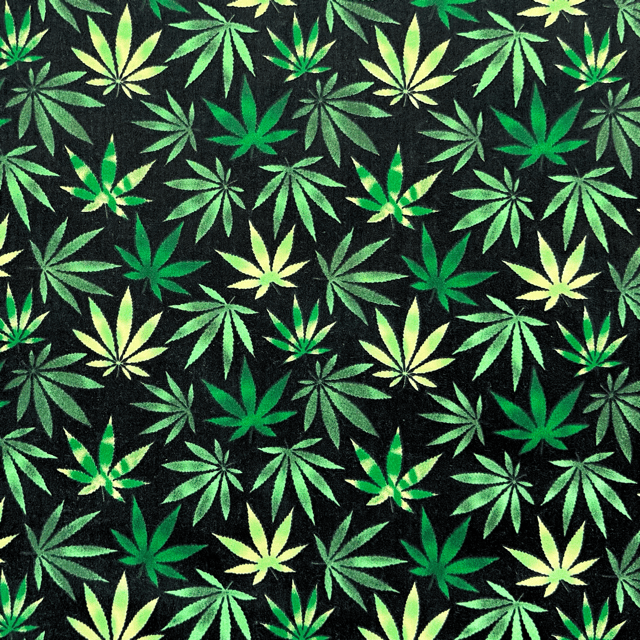 Printed Poly Cotton Ganja Black 115cm - Ragland Fabrics