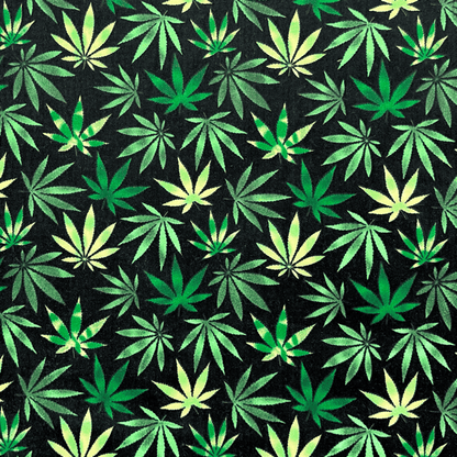 Printed Poly Cotton Ganja Black 115cm - Ragland Fabrics