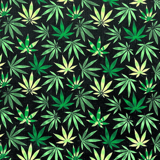 Printed Poly Cotton Ganja Black 115cm - Ragland Fabrics