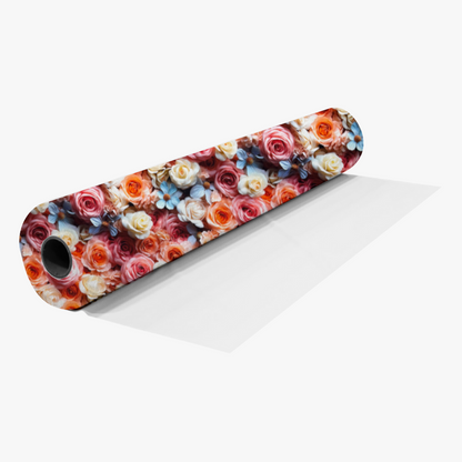 Viscose Printed Challis Roses Peach