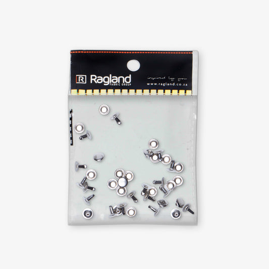 Caps & Rivets 9mm (20pcs) - Silver - Ragland Fabrics