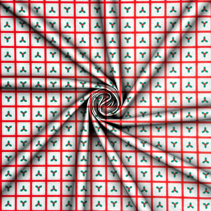 Christmas Printed Mini Matt Holly Check - Ragland Fabrics