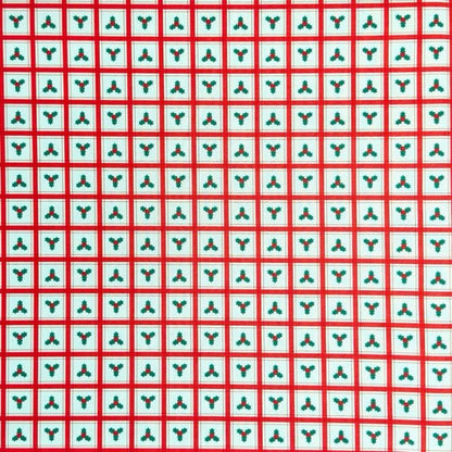 Christmas Printed Mini Matt Holly Check - Ragland Fabrics